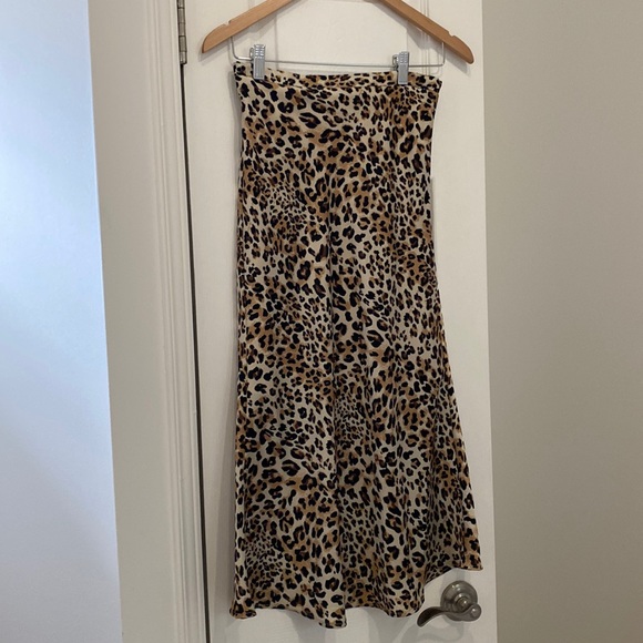 Vici Leopard Satin Slip Skirt - Picture 3 of 5